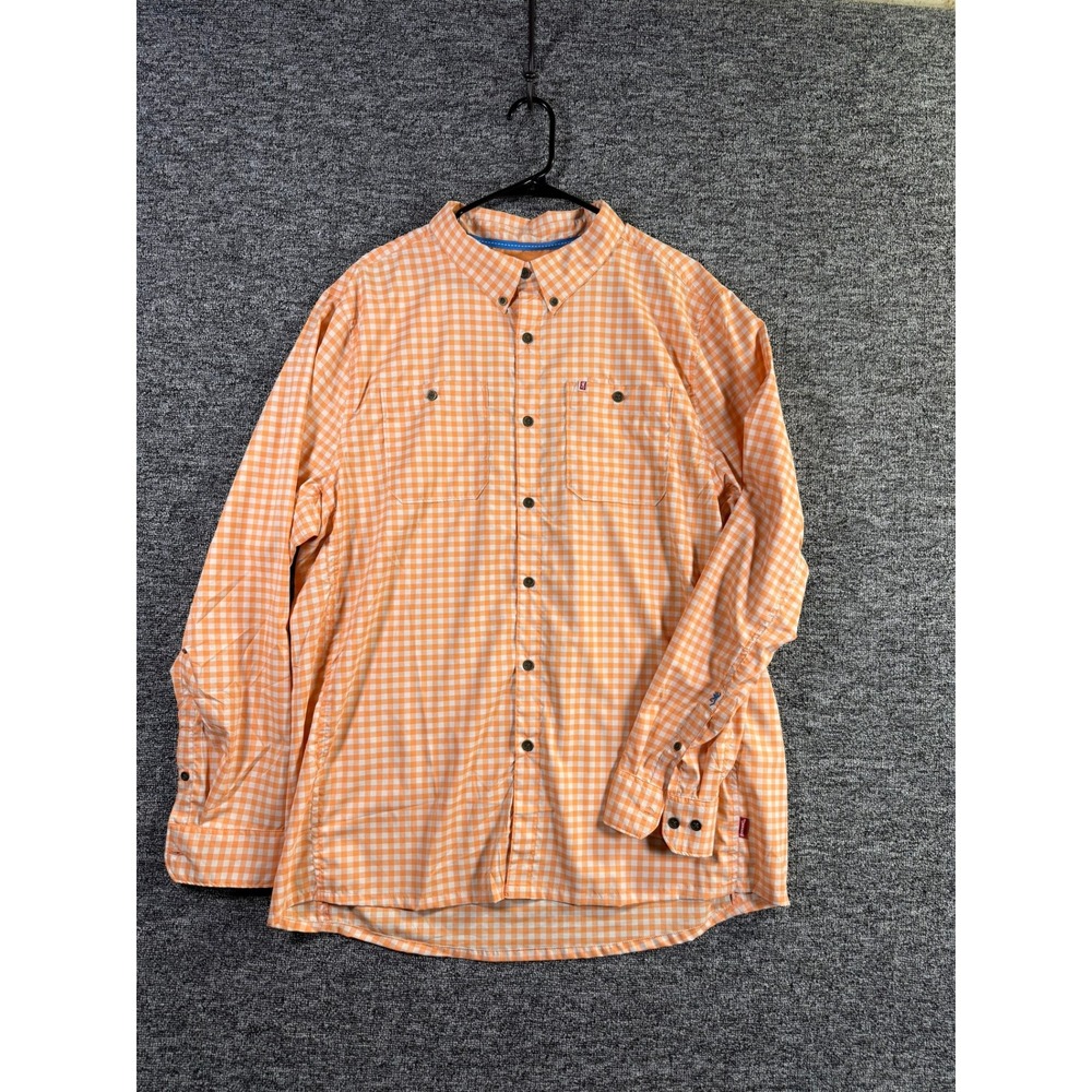 Browning Heritage Collection Mens Orange Gingham Button Down Shirt A0004133 XL